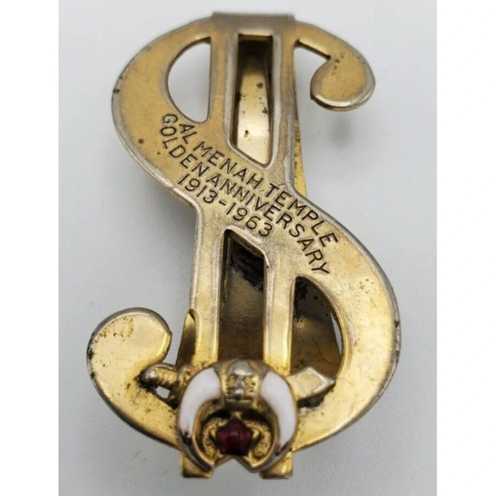 Nashville Masonic Temple 1913-1963 Anniversary Al Menah‎ Scimitar $ Money Clip